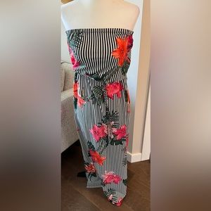 Floral Boho Strapless Maxi Dress